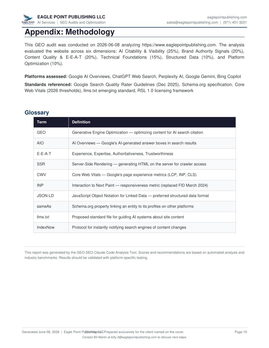 After SEO audit report page 10