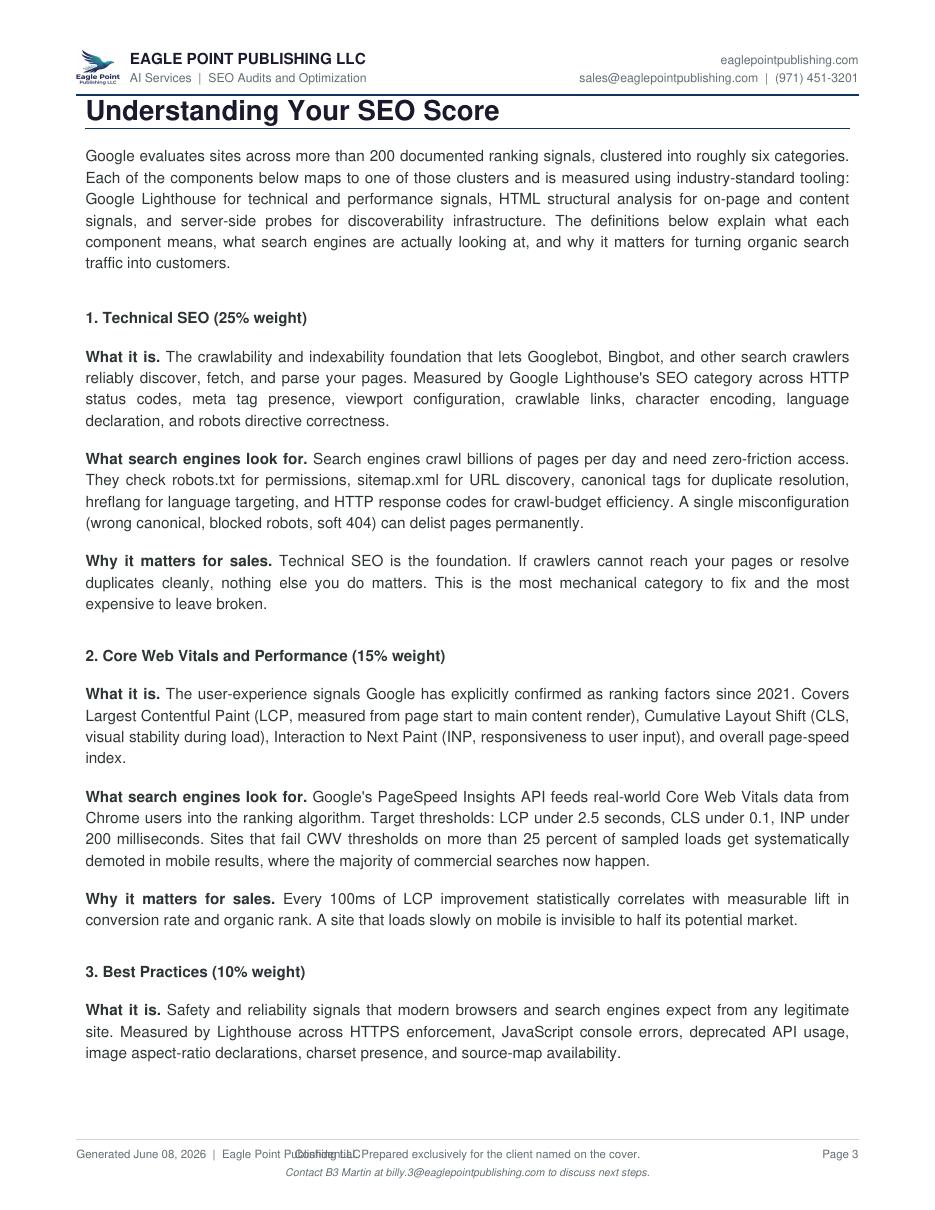 After SEO audit report page 3