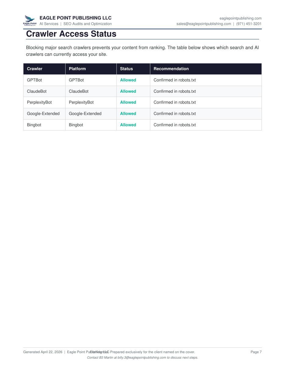 Before SEO audit report page 7